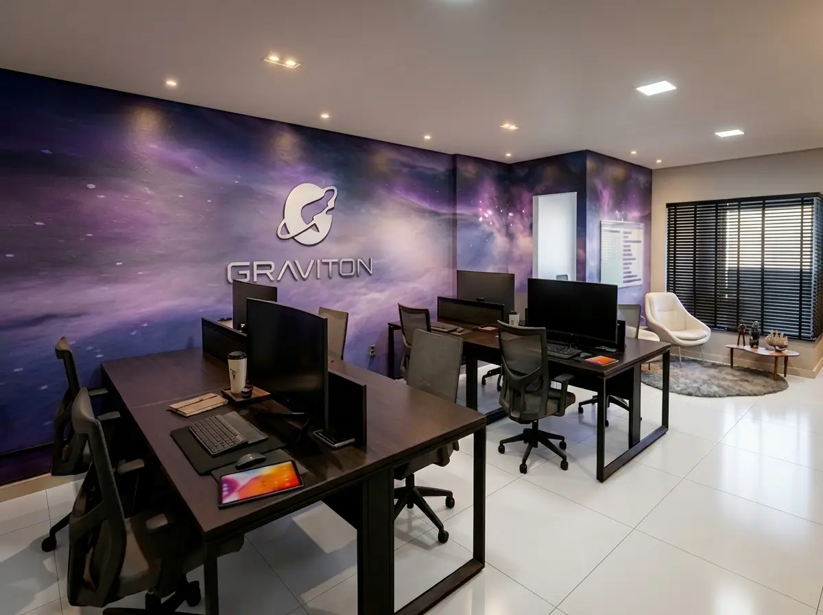 Escritório comercial — detalhe do mobiliário empresarial