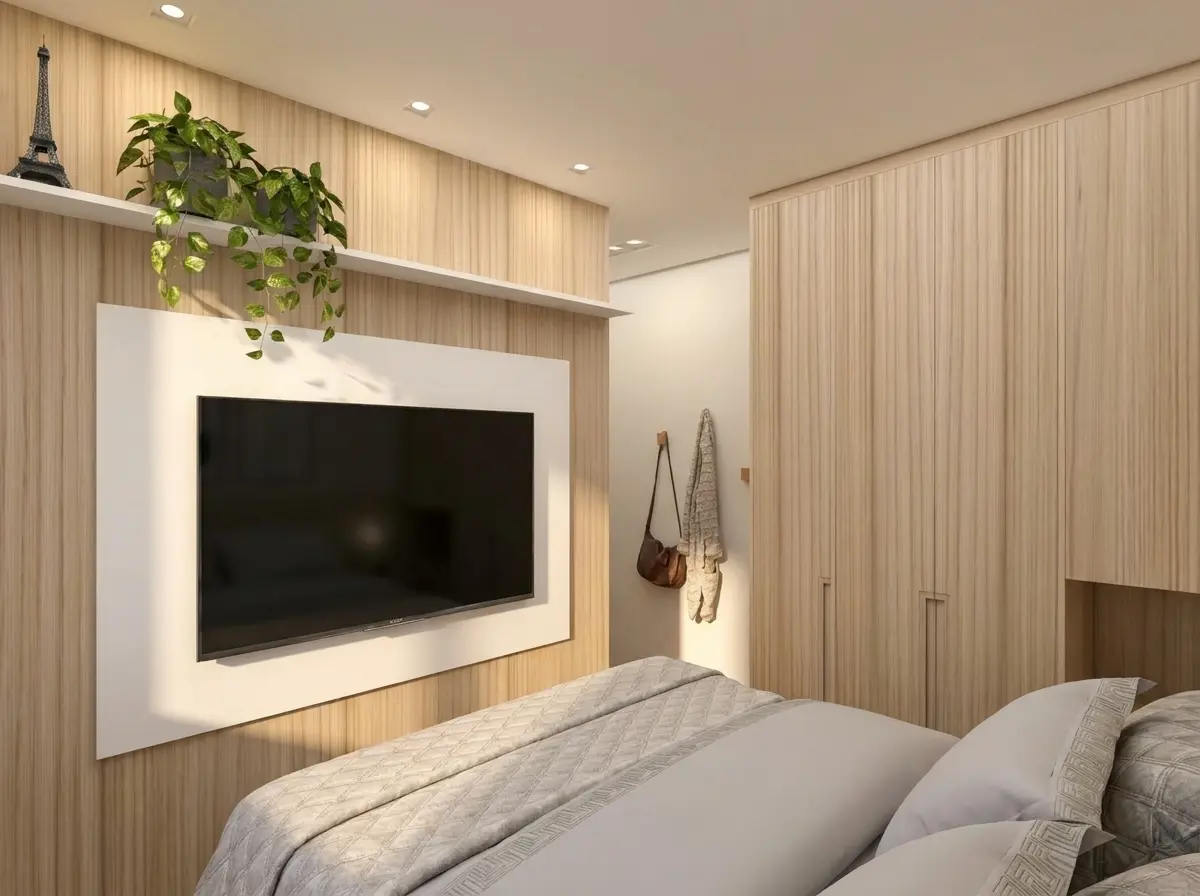 Suíte master — arquitetura residencial em São Mateus, SP — Lúmen Arquitetura